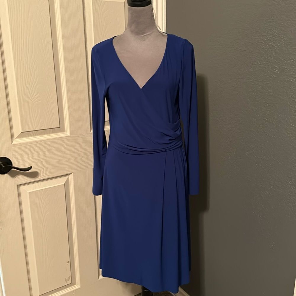 Faux v neck wrap dress